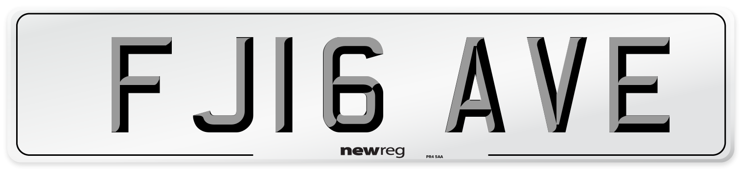 FJ16 AVE Number Plate from New Reg